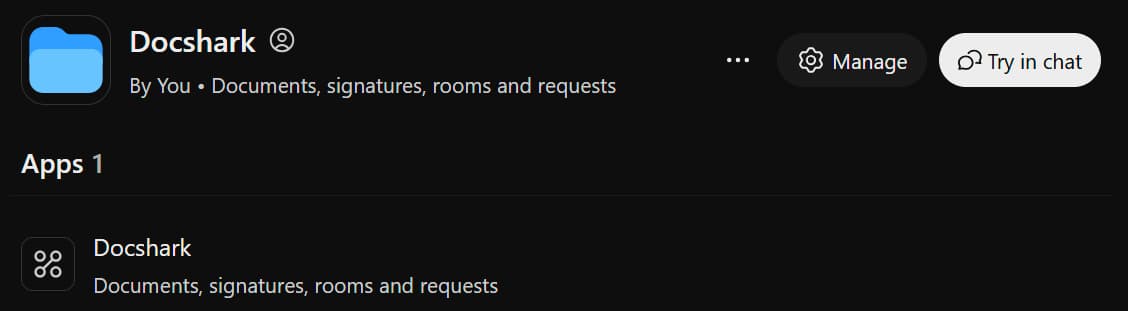 ChatGPT: Docshark installed